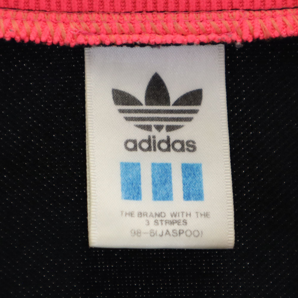 adidas アディダス 80s デサント製 ヴィンテージ トレフォイルロゴ トラックジャケット O ブラック ジャージ メンズ