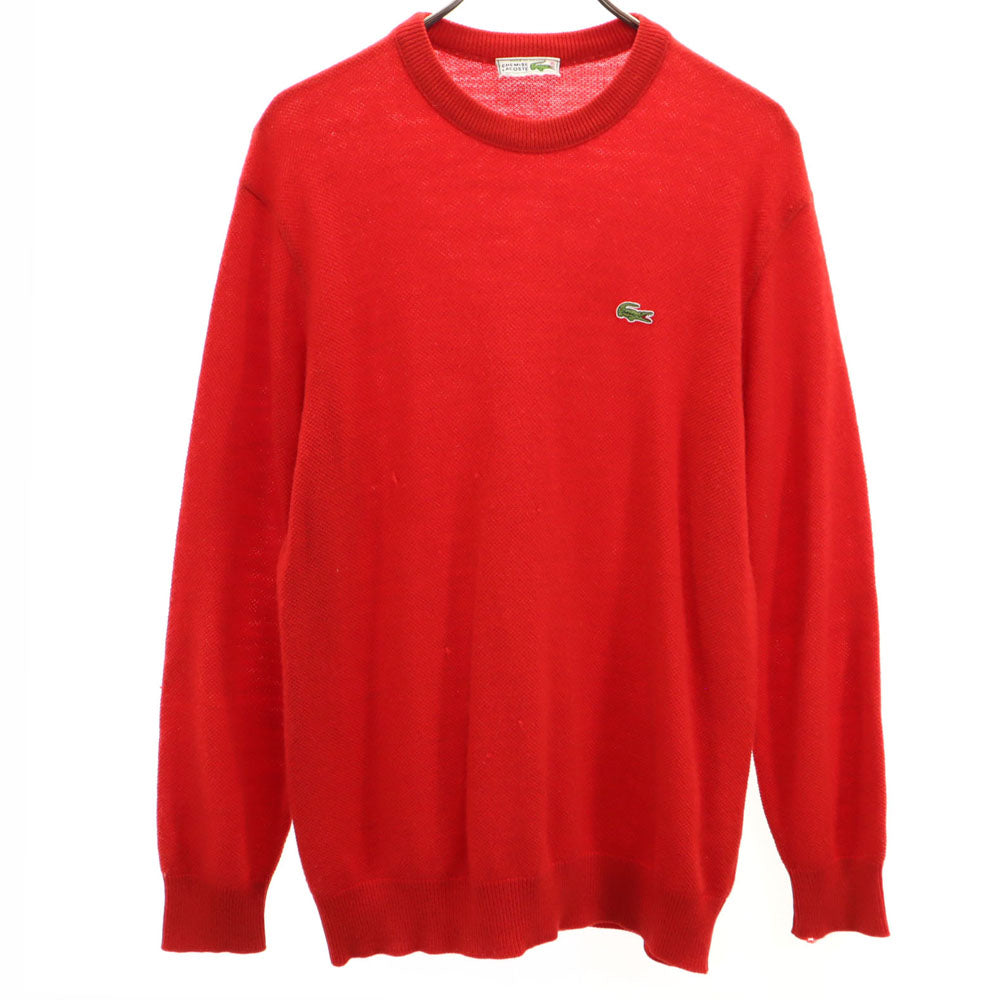 CHEMISE LACOSTE シュミーズラコステ 80s 70s フランス製 ウールブレンド フレラコ ヴィンテージ 長袖 セーター 5 レッド ニット メンズ
