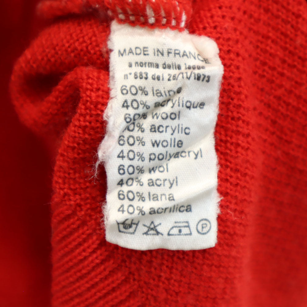 CHEMISE LACOSTE シュミーズラコステ 80s 70s フランス製 ウールブレンド フレラコ ヴィンテージ 長袖 セーター 5 レッド ニット メンズ