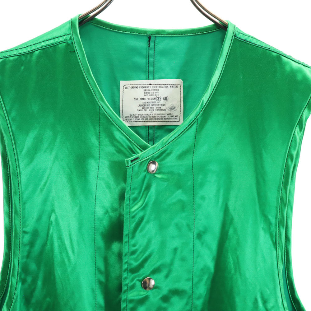 US NAVY アメリカ海軍 80s ヴィンテージ DLA ラインクルーマン ベスト S グリーン US NEVY VEST GROUND CREWMAN'S メンズ