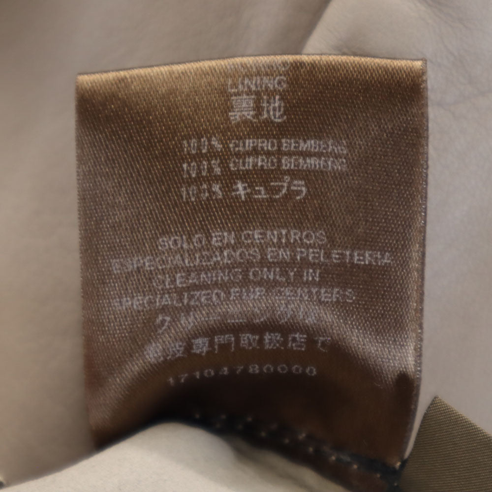 LOEWE ロエベ スペイン製 ノーカラー レザージャケット 42 ピンクグレー系 レディース