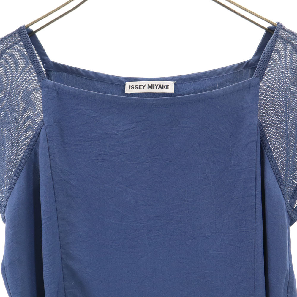 ISSEY MIYAKE イッセイミヤケ 日本製 半袖 カットソー 2 ネイビー レディース