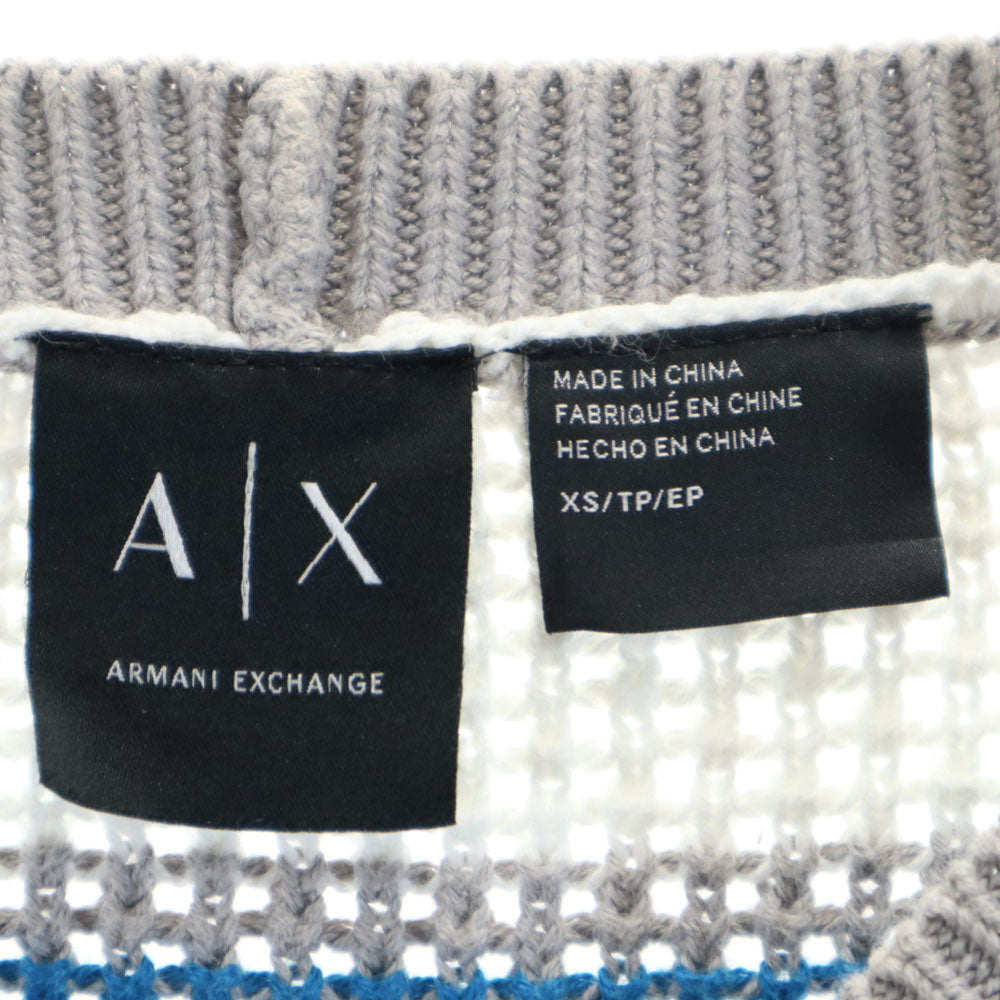 ARMANI EXCHANGE アルマーニエクスチェンジ ボーダー柄 長袖 セーター XS ブルー系 他 ニット メンズ