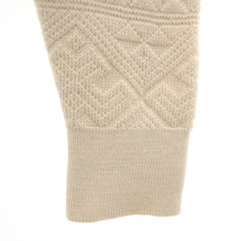 クリスチャンディオール ムッシュ 90s ウール オールド 幾何学柄 長袖 セーター M ベージュ Christian Dior MONSIEUR ニット メンズ