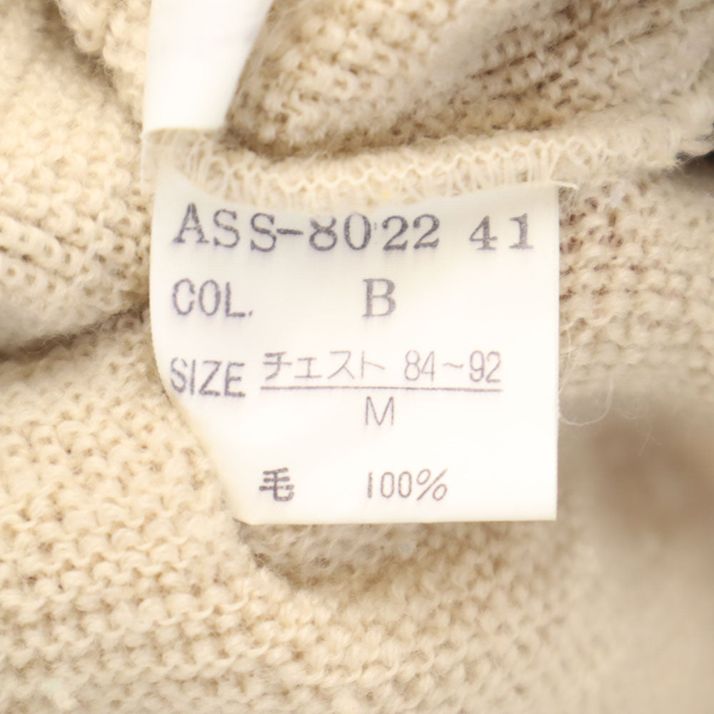 クリスチャンディオール ムッシュ 90s ウール オールド 幾何学柄 長袖 セーター M ベージュ Christian Dior MONSIEUR ニット メンズ