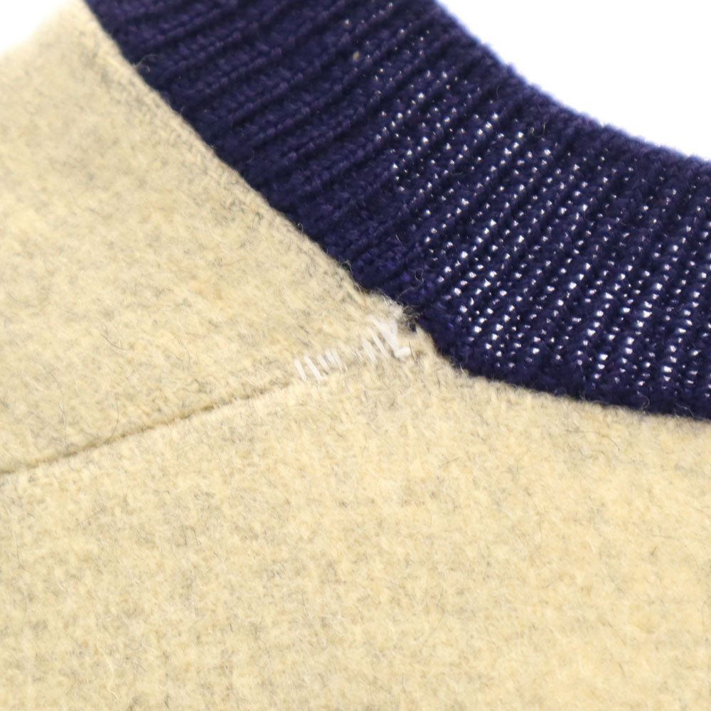 BERTIE & WYCKOFF 70s ヴィンテージ 長袖 フラノ生地 Vネック セーター ベージュ トップス メンズ