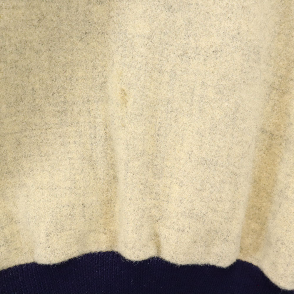 BERTIE & WYCKOFF 70s ヴィンテージ 長袖 フラノ生地 Vネック セーター ベージュ トップス メンズ