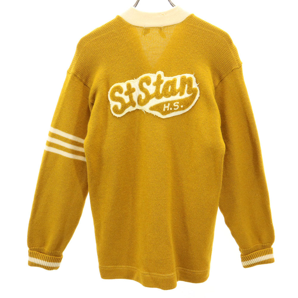 COLLEGIATE PENNAN 60s 70s ヴィンテージ レタード 長袖 Vネック ニットカーディガン キャメル メンズ