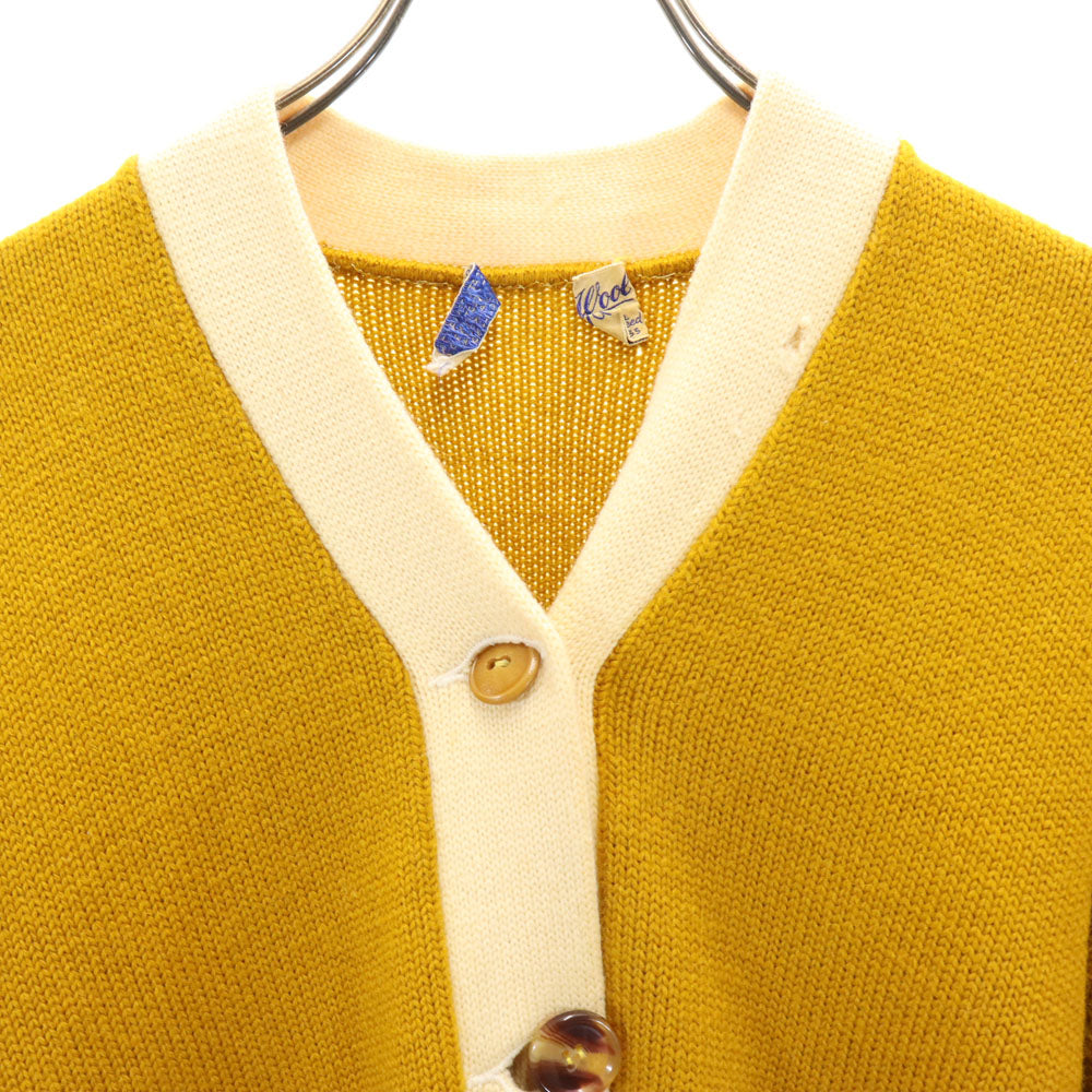 COLLEGIATE PENNAN 60s 70s ヴィンテージ レタード 長袖 Vネック ニットカーディガン キャメル メンズ