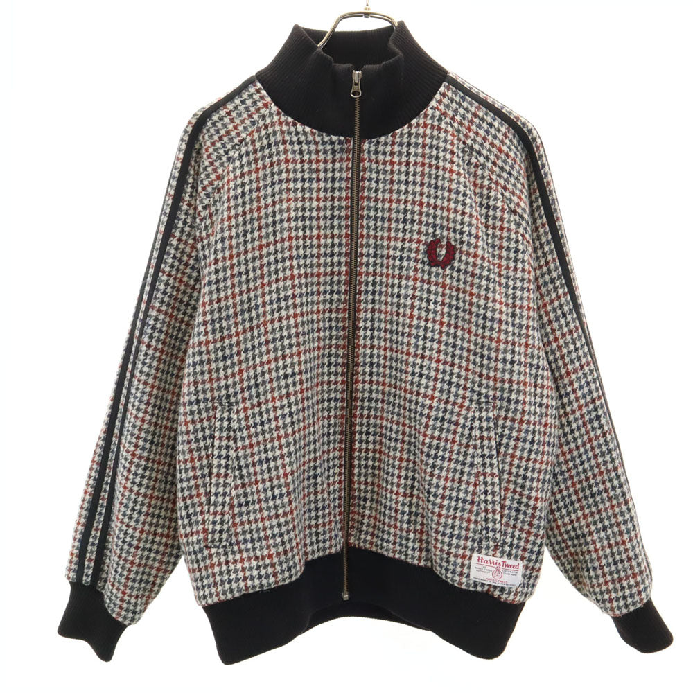 フレッドペリー ハウンドトゥース柄 ハリスツイード ブルゾン M ホワイト 他 FRED PERRY x Harris Tweed 千鳥格子 ジャケット メンズ