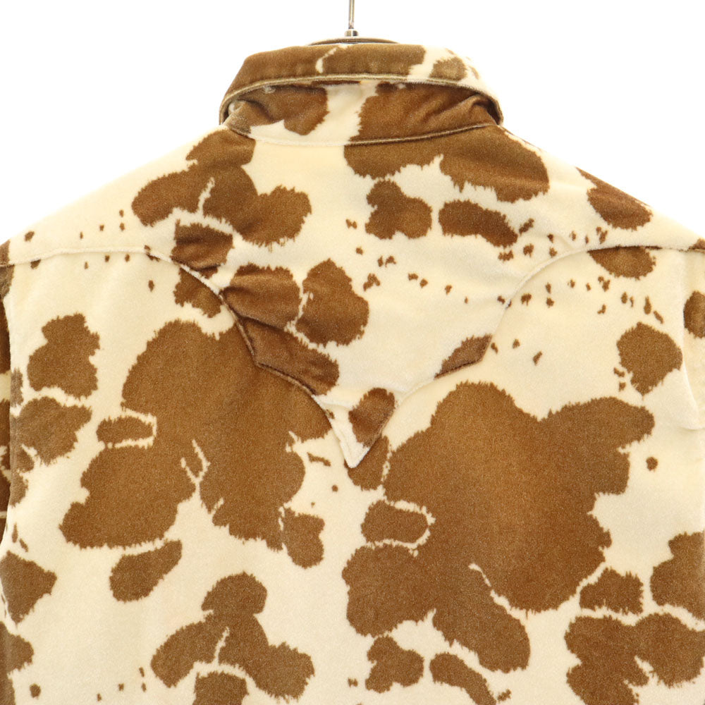 RockMount ロックマウント 70s USA製 ヴィンテージ 牛柄 総柄 長袖 ウエスタンシャツ 15.5/33.5 ベージュ 他 メンズ