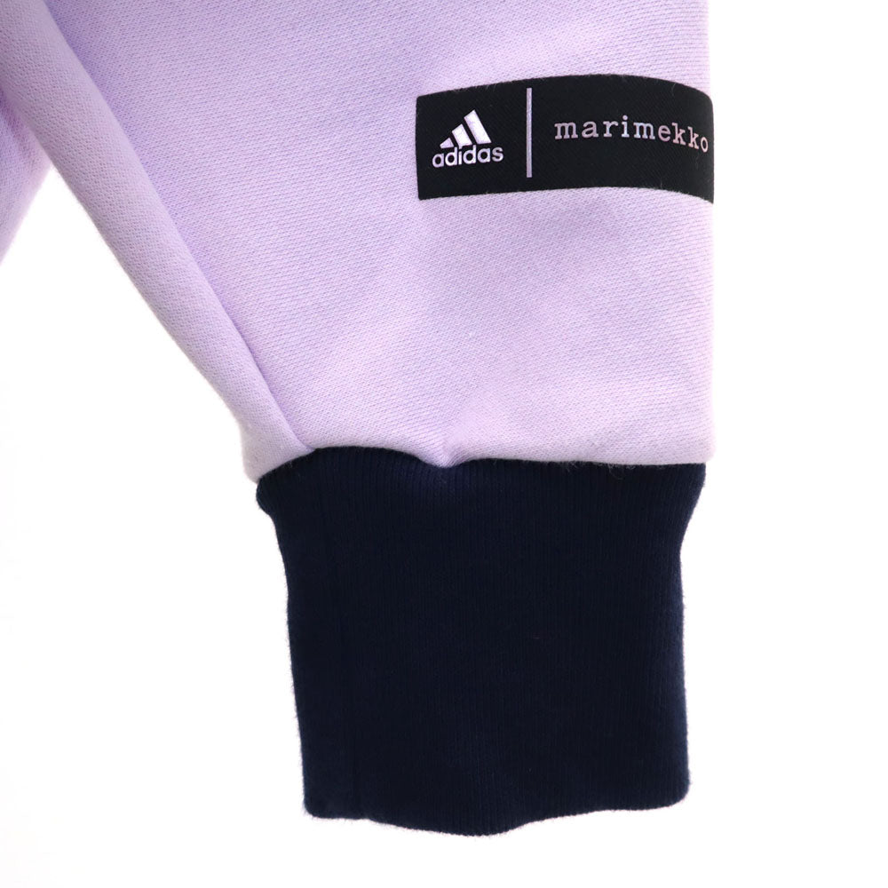 adidas アディダス スウェット ジップパーカー XS パープル 裏起毛 ドルマン レディース