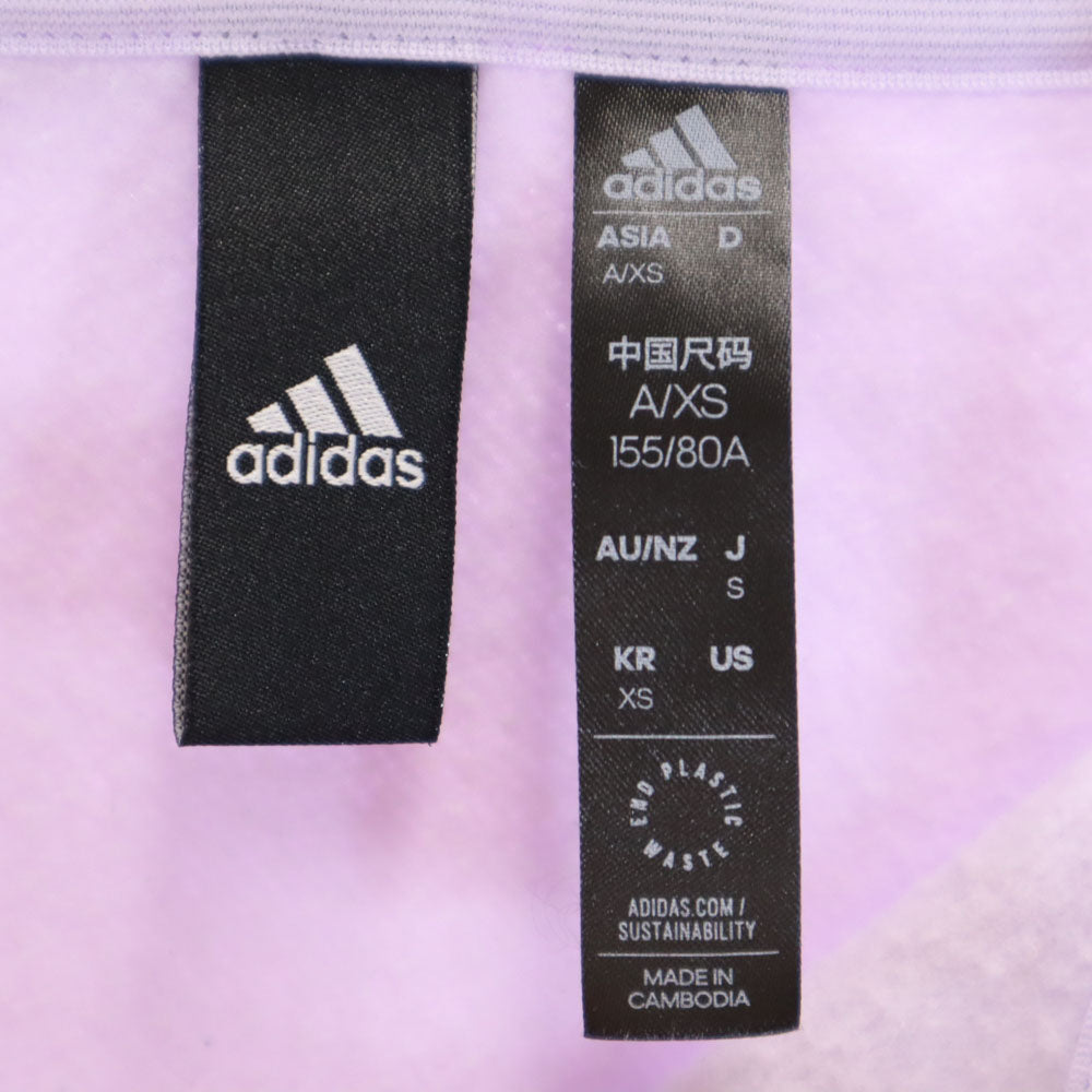 adidas アディダス スウェット ジップパーカー XS パープル 裏起毛 ドルマン レディース
