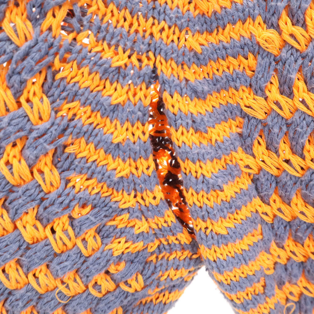 KENZO ケンゾー イタリア製 ボーダー柄 長袖 Vネック ニットカーディガン M オレンジ レディース