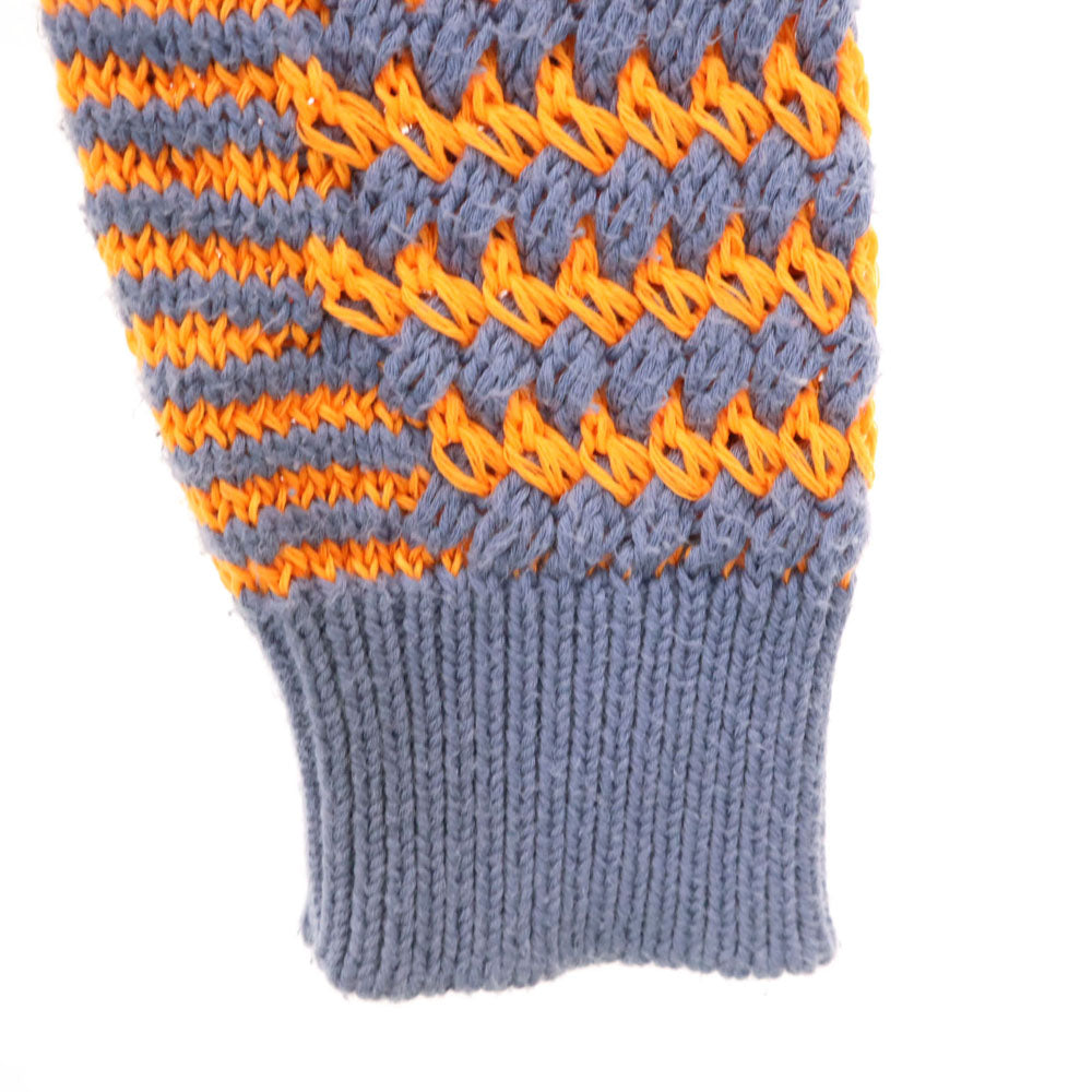 KENZO ケンゾー イタリア製 ボーダー柄 長袖 Vネック ニットカーディガン M オレンジ レディース