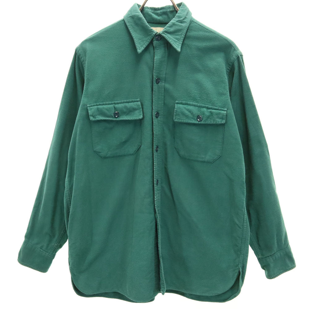 L.L.Bean エルエルビーン 70s ヴィンテージ 筆記体タグ シャモア 長袖 ワークシャツ 16 グリーン レディース