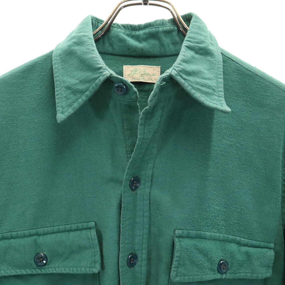 L.L.Bean エルエルビーン 70s ヴィンテージ 筆記体タグ シャモア 長袖 ワークシャツ 16 グリーン レディース