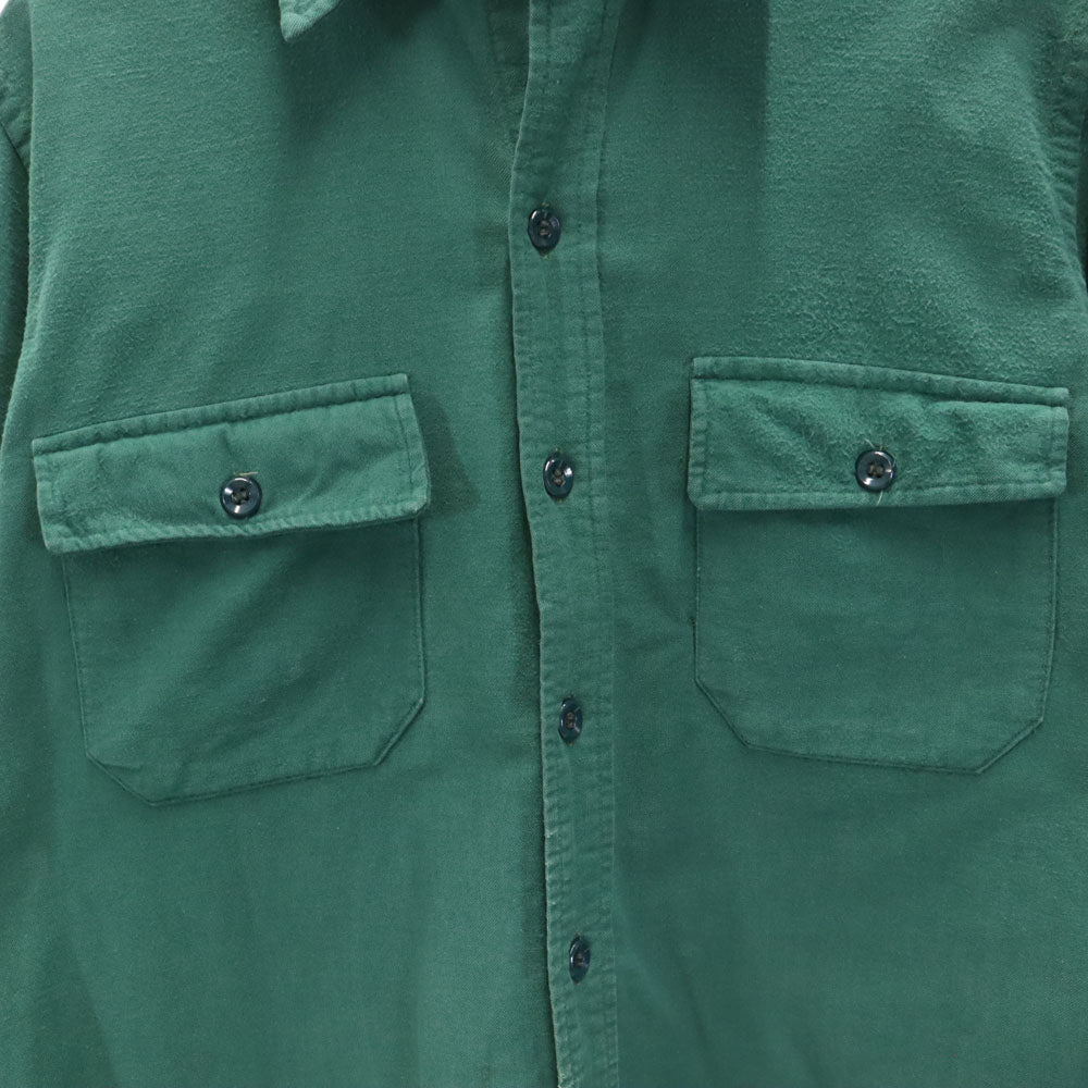 L.L.Bean エルエルビーン 70s ヴィンテージ 筆記体タグ シャモア 長袖 ワークシャツ 16 グリーン レディース