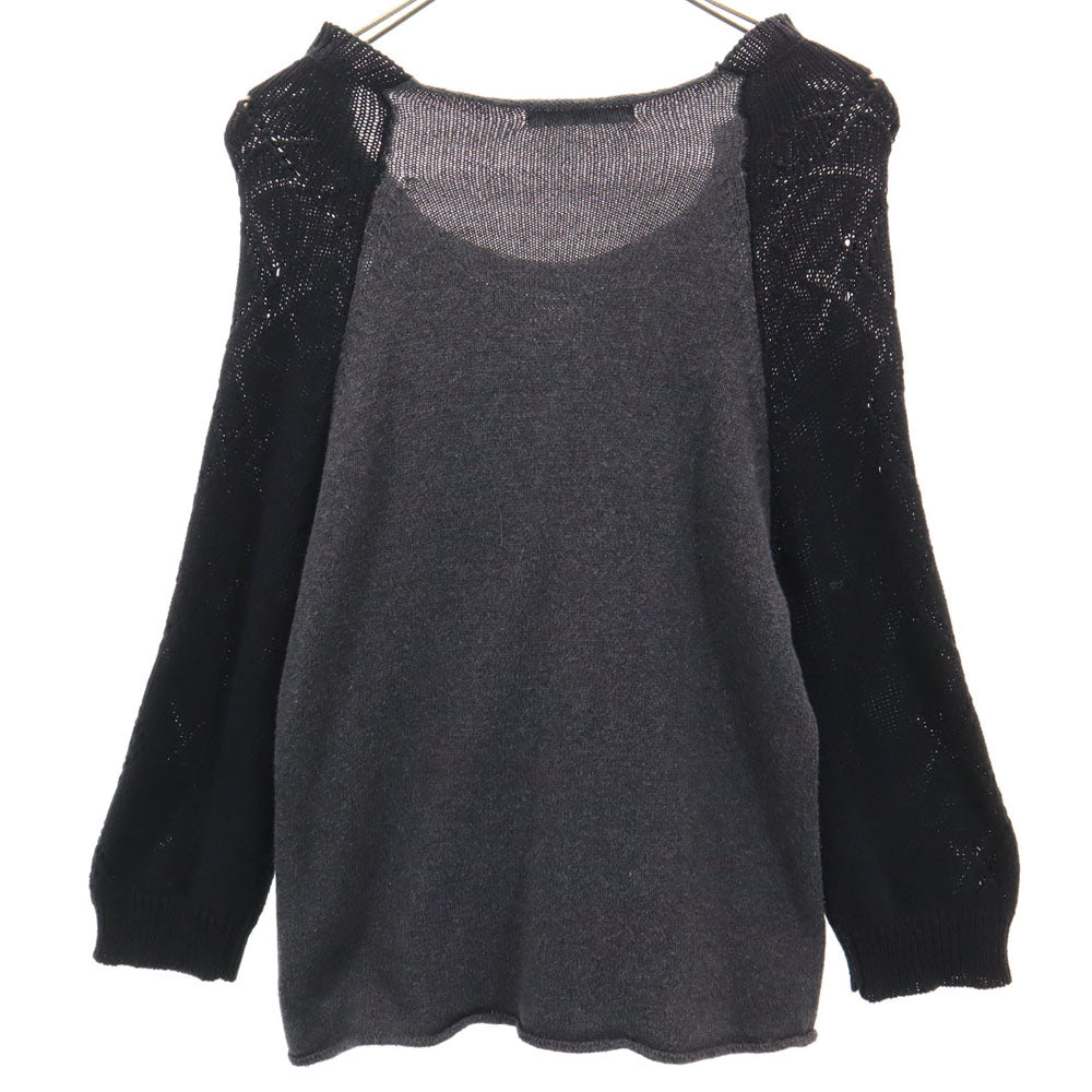 Y's ワイズ 日本製 7分袖 セーター 2 チャコールグレー COMPOSITION SEE ATTACHED LABEL ニット レディース