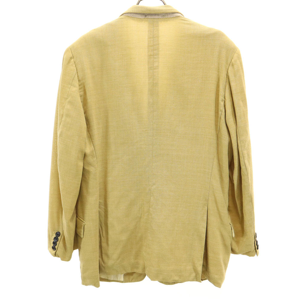 HERMES エルメス イタリア製 SUPER 100’s テーラードジャケット 50 イエローベージュ ブレザー メンズ