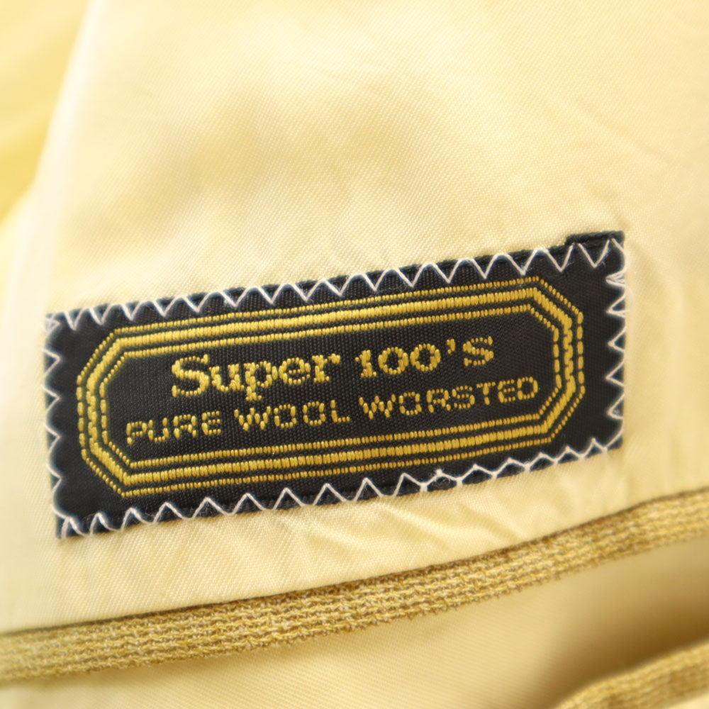 HERMES エルメス イタリア製 SUPER 100’s テーラードジャケット 50 イエローベージュ ブレザー メンズ