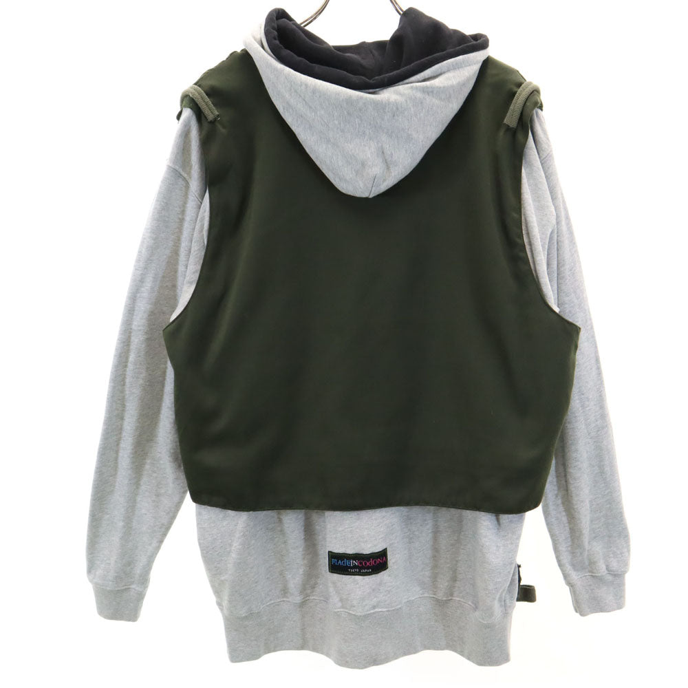 コドナデモーダ 長袖 スウェットパーカー グレー メンズ