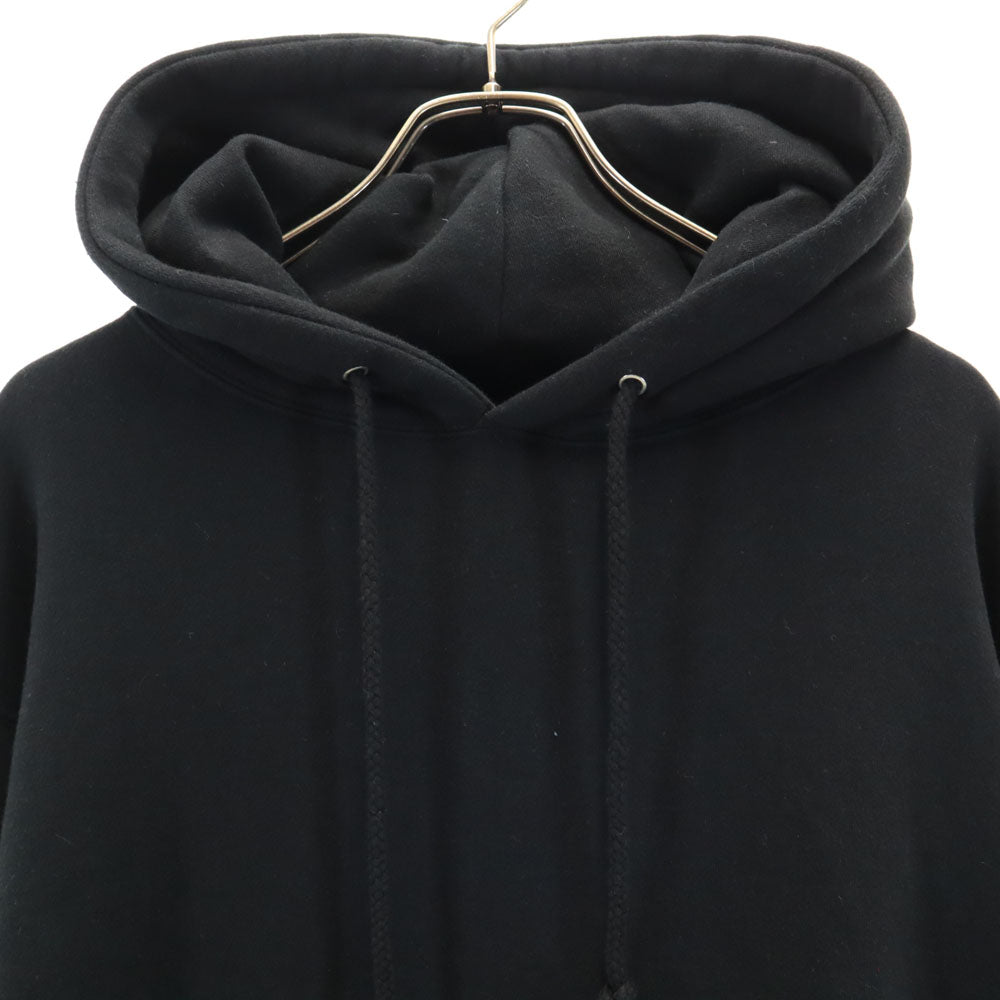 フレッシュアイアム バックプリント 長袖 スウェットパーカー M ブラック 裏起毛 メンズ