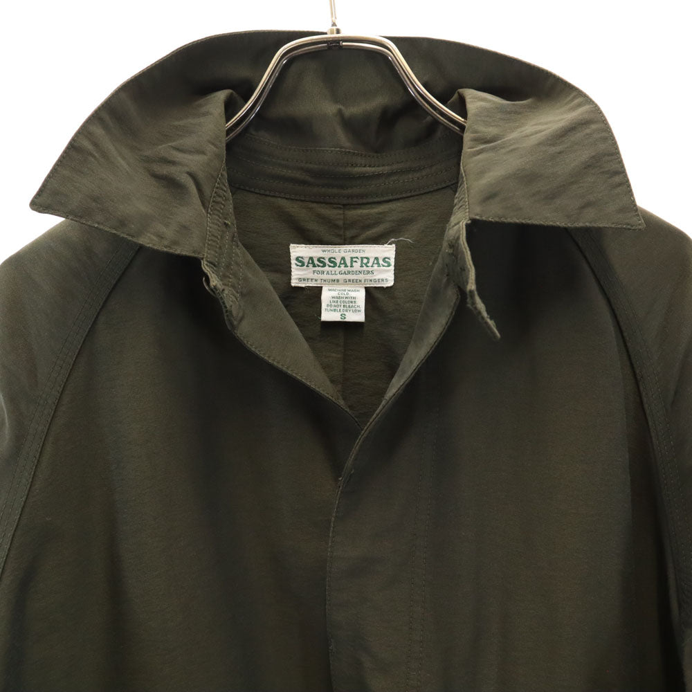 ササフラス 日本製 ステンカラーコート S カーキ SASAFRAS メンズ