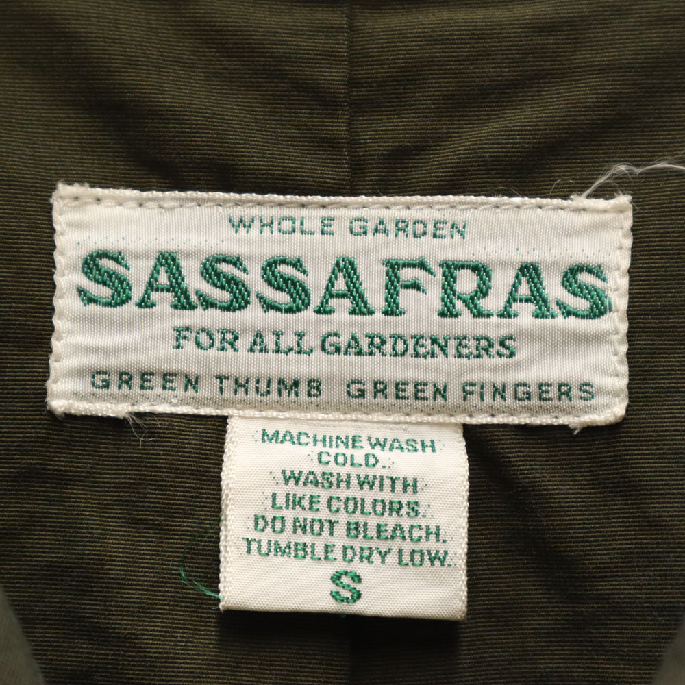 ササフラス 日本製 ステンカラーコート S カーキ SASAFRAS メンズ