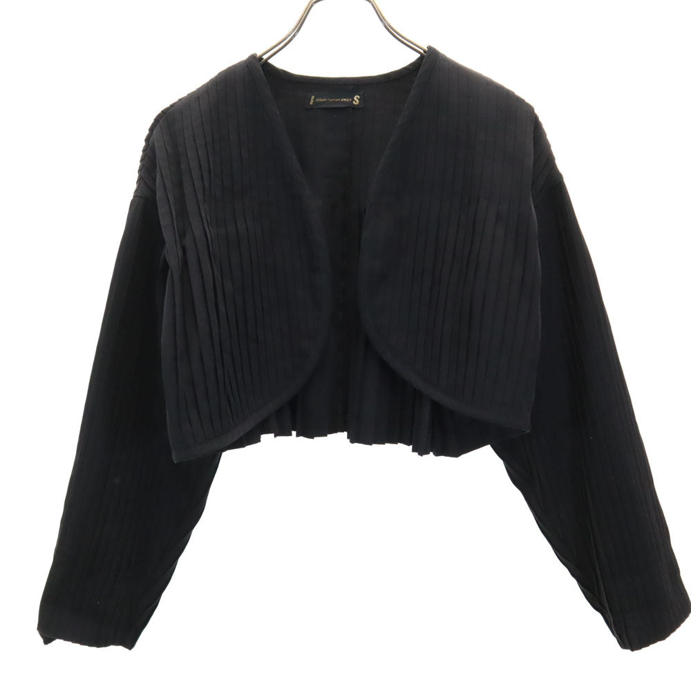 TSUMORI CHISATO ツモリチサト 80s 日本製 ヴィンテージ イッセイミヤケ 長袖 プリーツ ボレロ M ブラック カーディガン レディース