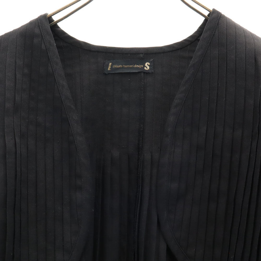 TSUMORI CHISATO ツモリチサト 80s 日本製 ヴィンテージ イッセイミヤケ 長袖 プリーツ ボレロ M ブラック カーディガン レディース