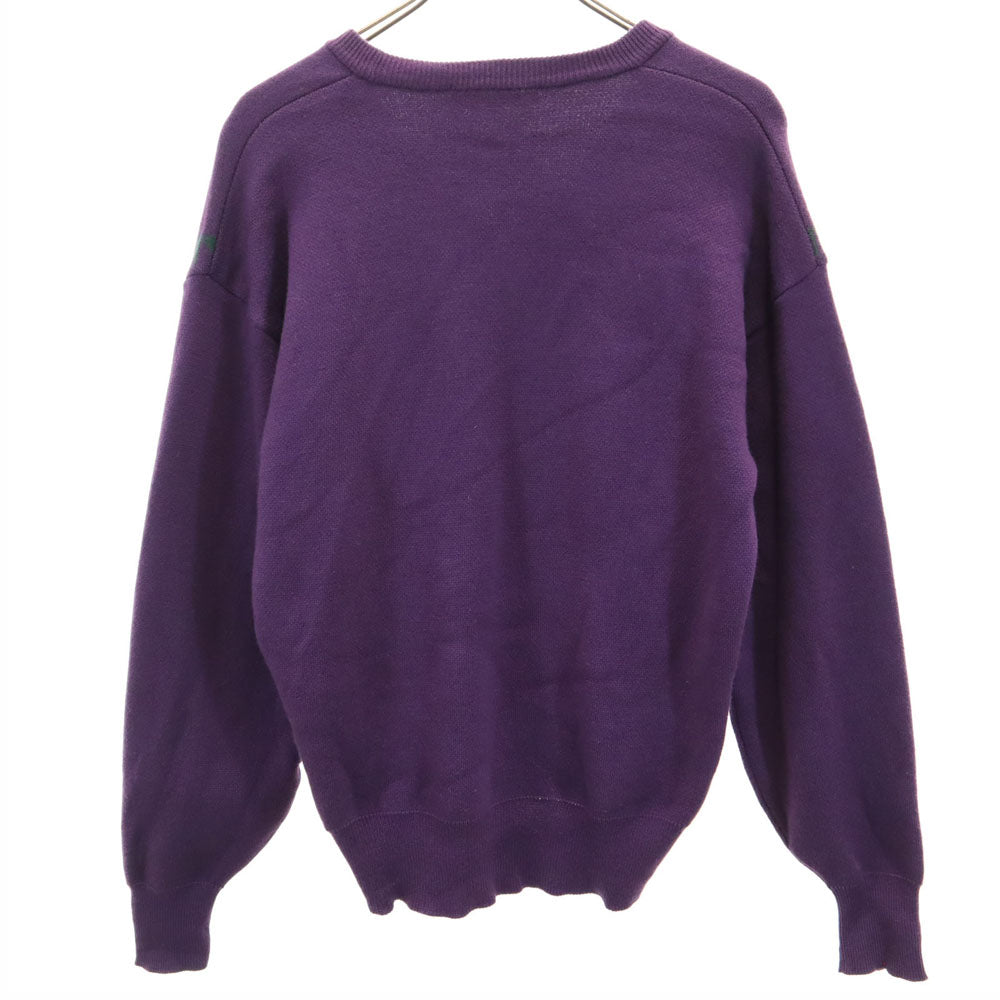 Christian Dior クリスチャンディオール 90s ウール オールド 長袖 Vネック セーター M パープル系 SPORTS ニット メンズ