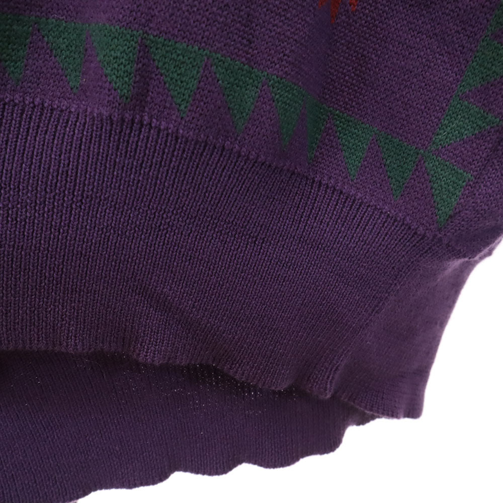 Christian Dior クリスチャンディオール 90s ウール オールド 長袖 Vネック セーター M パープル系 SPORTS ニット メンズ