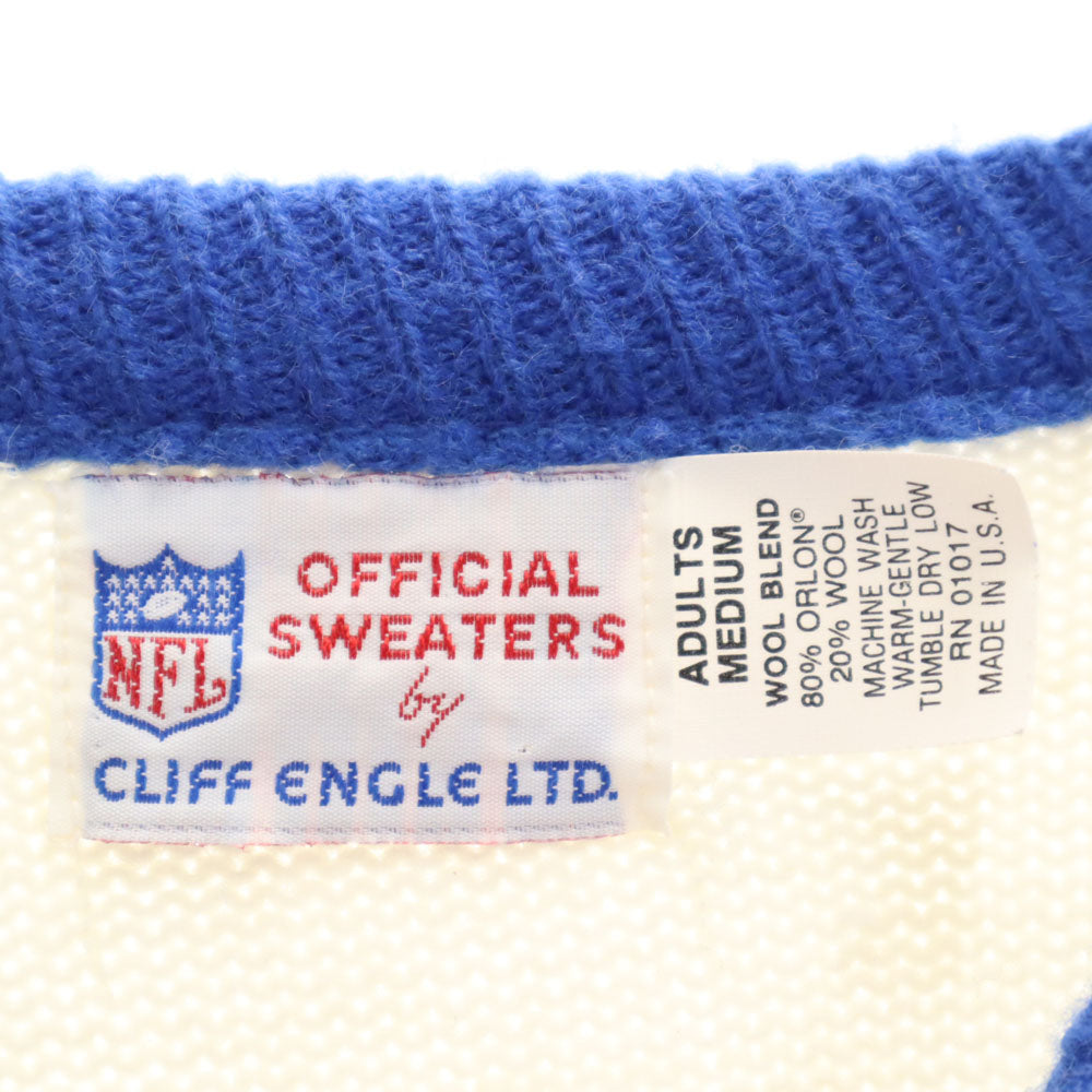 NFL エヌエフエル 90s USA製 オールド ニューヨーク・ジャイアンツ 長袖 セーター M ホワイト ニット Giants メンズ