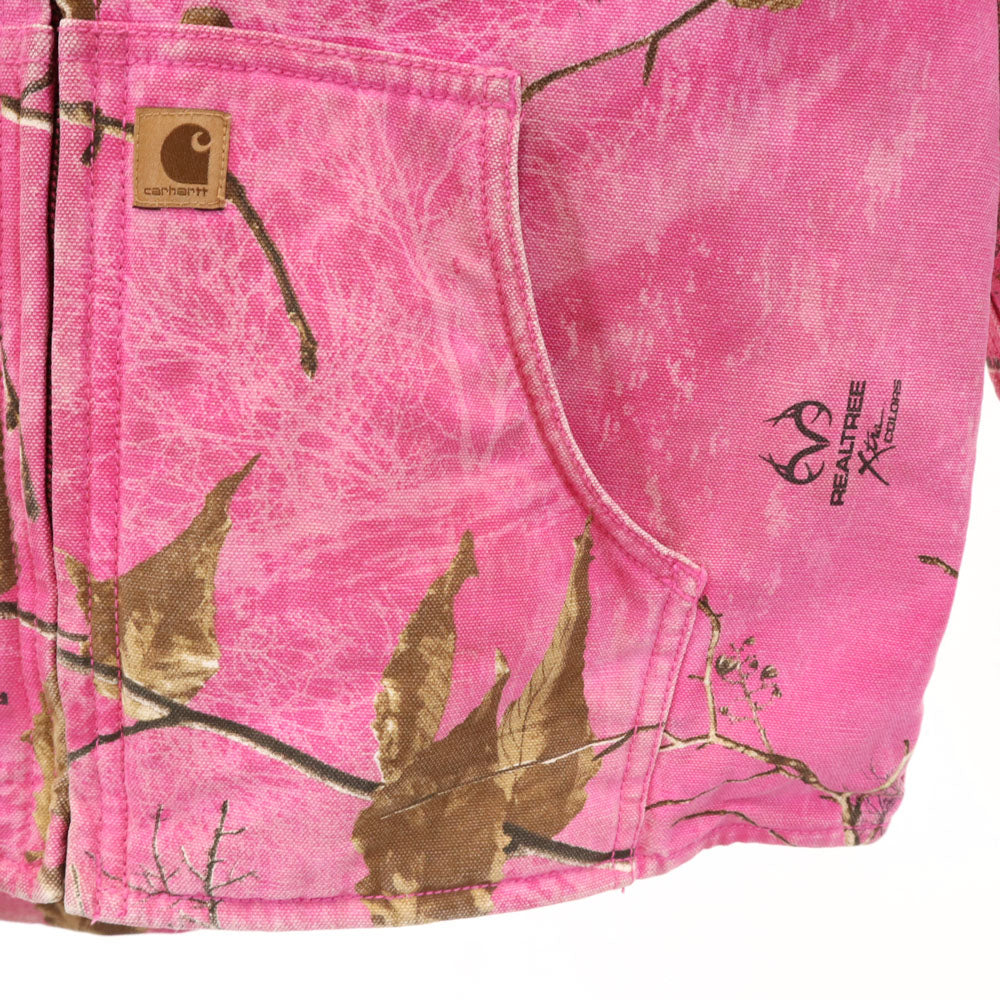 カーハート 総柄 長袖 ジップパーカー 14(L) ピンク系 Carhartt キッズ