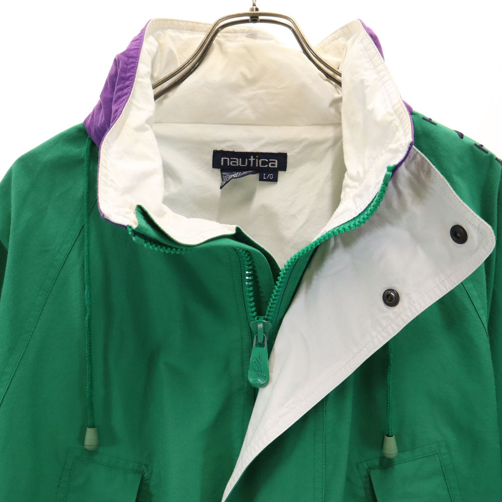 NAUTICA ノーティカ 90s オールド 長袖 ジップジャケット L グリーン系 フード メンズ