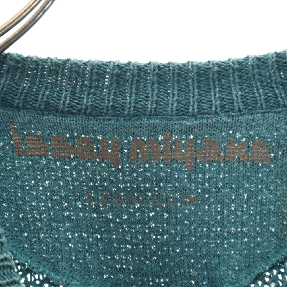 ISSEY MIYAKE イッセイミヤケ 70s ヴィンテージ 長袖 リネンニット セーター グリーン系 メンズ