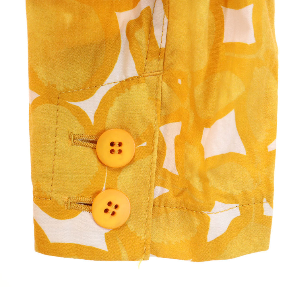 ビーティングハート 日本製 花柄 7分袖 カジュアル スカートスーツ 上下 セットアップ 1 マスタード レディース