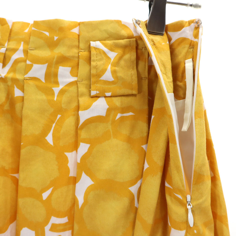 ビーティングハート 日本製 花柄 7分袖 カジュアル スカートスーツ 上下 セットアップ 1 マスタード レディース