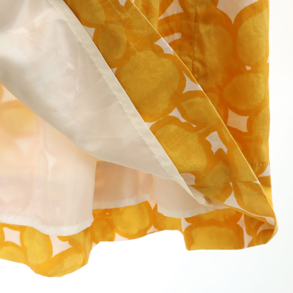 ビーティングハート 日本製 花柄 7分袖 カジュアル スカートスーツ 上下 セットアップ 1 マスタード レディース