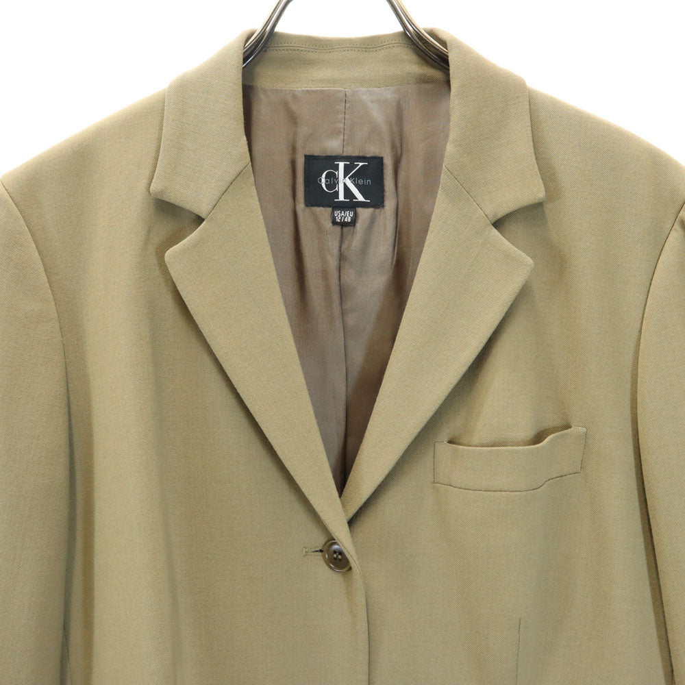 CK CALVIN KLEIN シーケーカルバンクライン イタリア製 スカートスーツ 上下 セットアップ 48/46 カーキ レディース