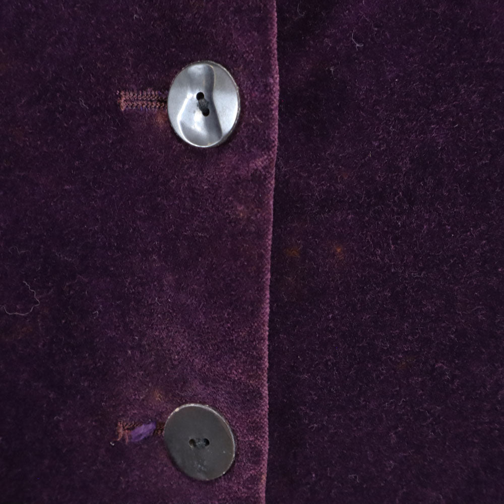 ジャンポールゴルチエ 日本製 ベロア スカートスーツ 上下 セットアップ 40 パープル JEAN-PAUL GAULTIER レディース