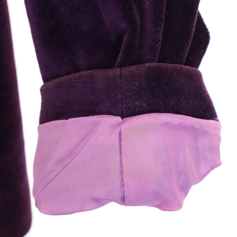 ジャンポールゴルチエ 日本製 ベロア スカートスーツ 上下 セットアップ 40 パープル JEAN-PAUL GAULTIER レディース