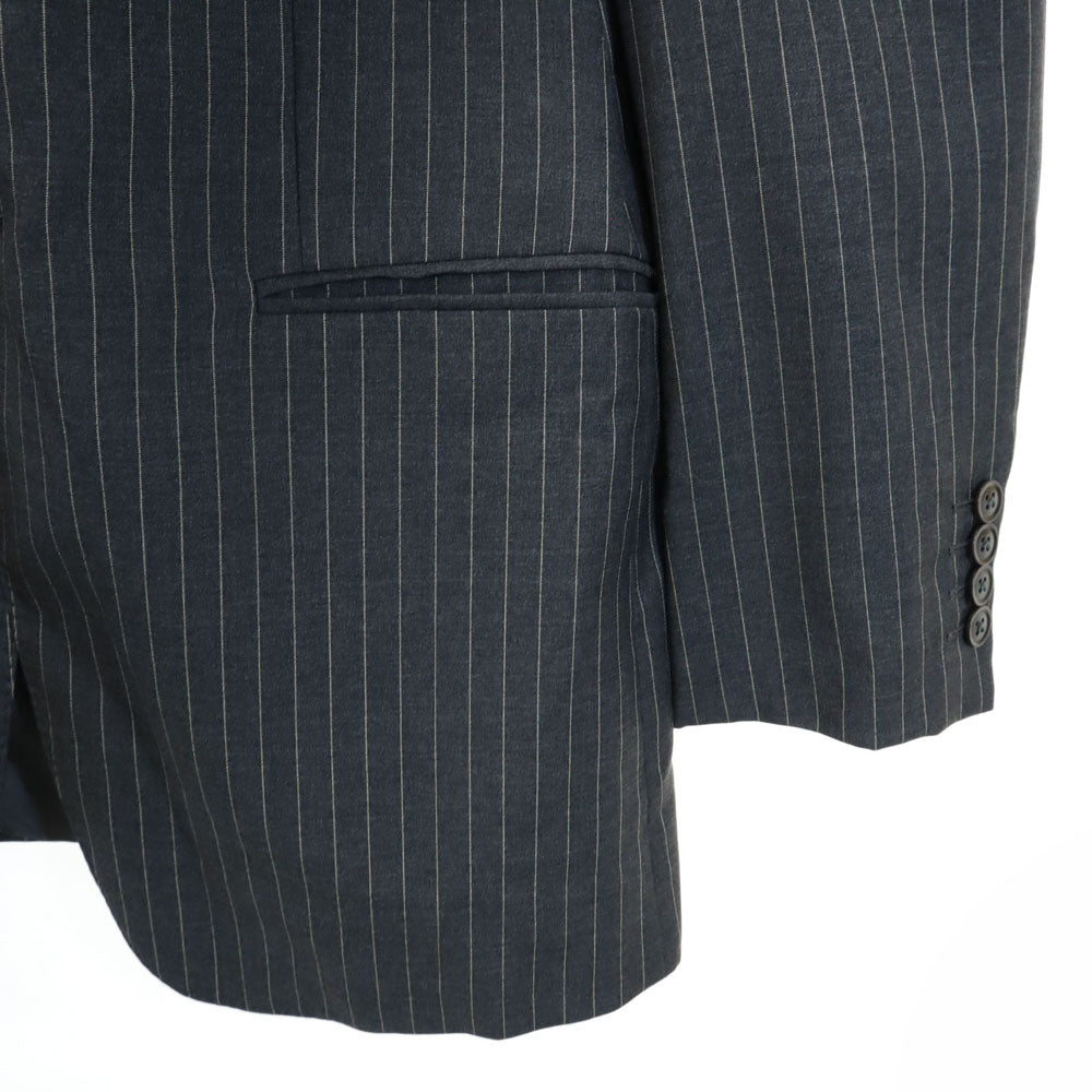 アルマーニコレッツォーニ イタリア製 ピンストライプ スーツ 上下 セットアップ 48 チャコールグレー ARMANI COLLEZIONI メンズ