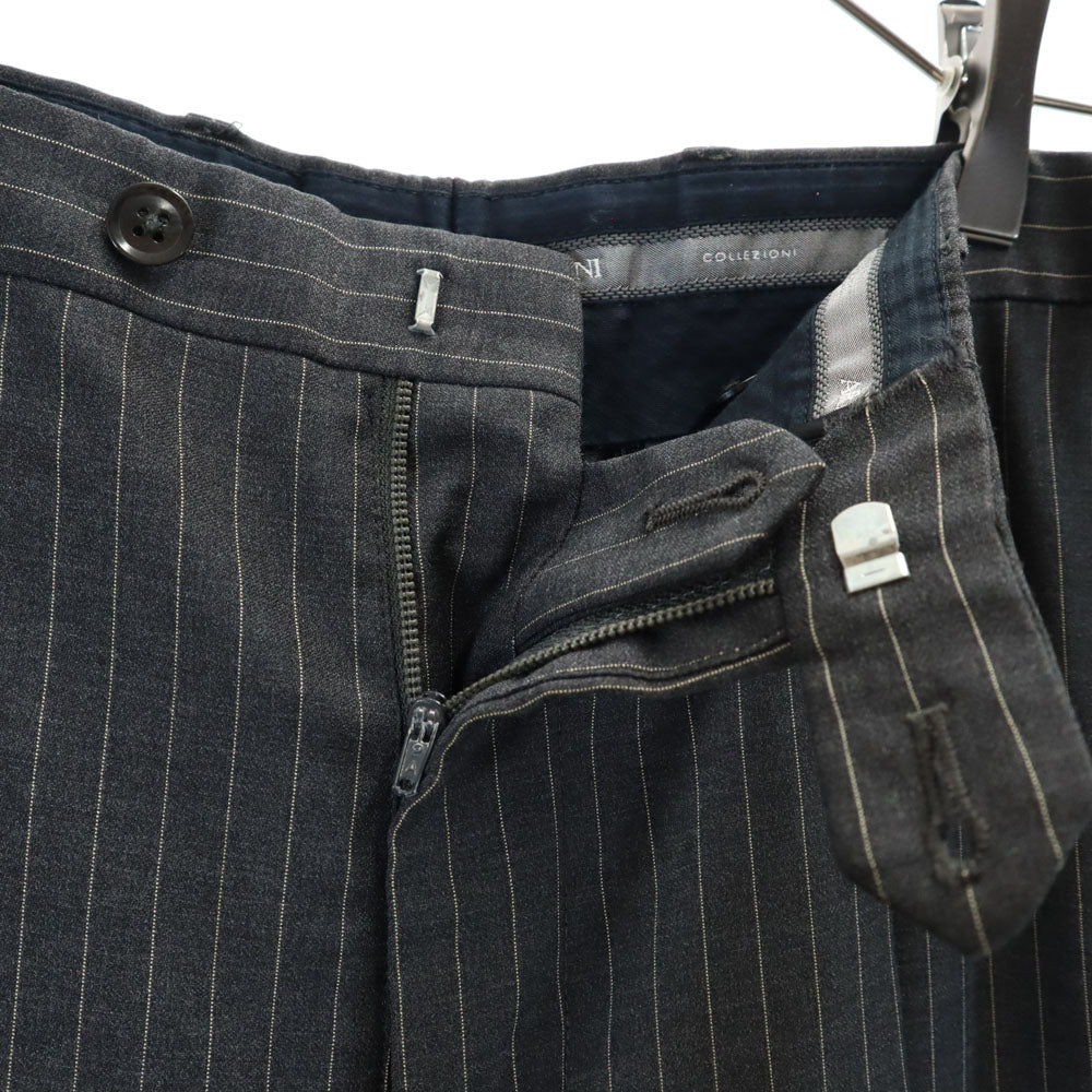 アルマーニコレッツォーニ イタリア製 ピンストライプ スーツ 上下 セットアップ 48 チャコールグレー ARMANI COLLEZIONI メンズ