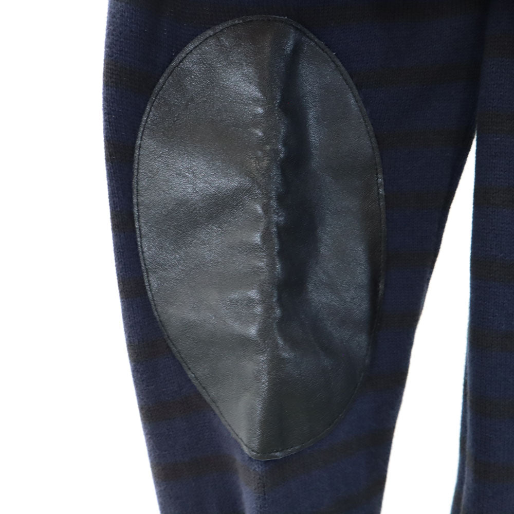 サカイ 日本製 長袖 コットンニット セーター 1 ネイビー系 Sacai エルボーパッチ メンズ