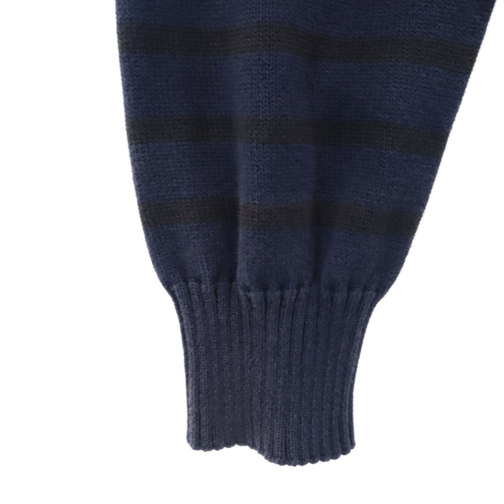 サカイ 日本製 長袖 コットンニット セーター 1 ネイビー系 Sacai エルボーパッチ メンズ