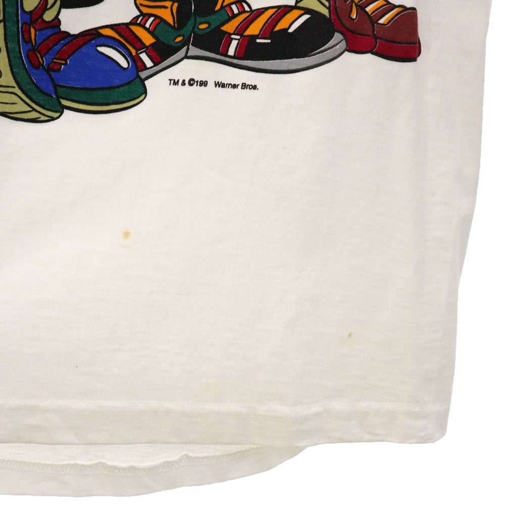 SHERRY’S シェリーズ 90s 未使用 ルーニーテューンズ USA製 ワーナーブラザーズ デッドストック プリント 長袖 Tシャツ L ホワイト系 ロンT タグ付き メンズ