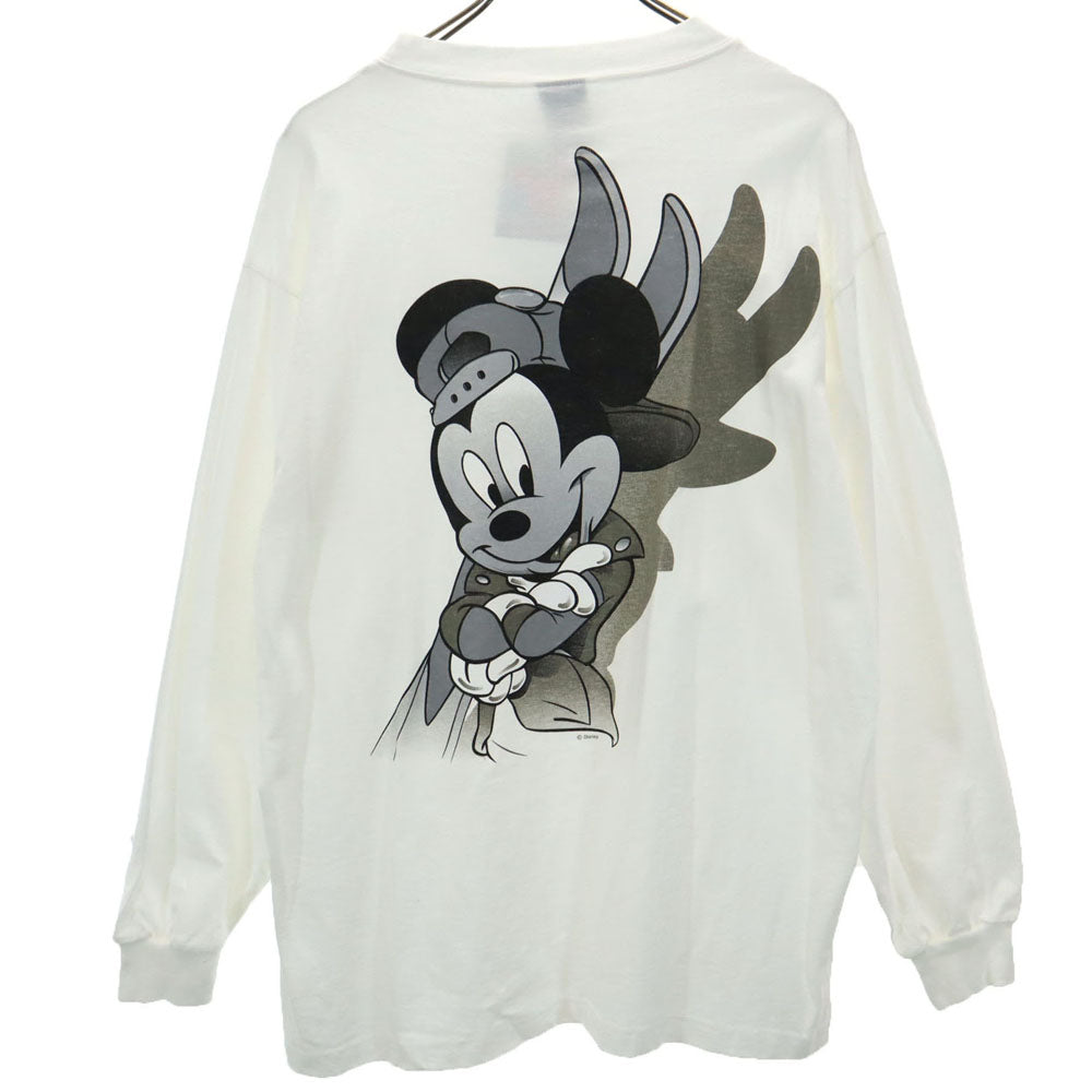 SHERRY’S シェリーズ 90s ディズニー USA製 オールド デッドストック バックプリント ミッキーマウス 長袖 Tシャツ L ホワイト系 ロンT タグ付き メンズ