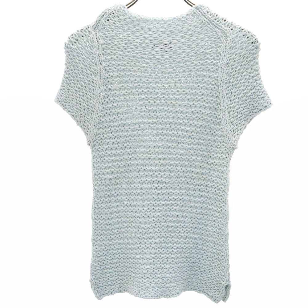 シーケーカルバンクライン 半袖 ローゲージ ニット M ライトブルー CK CALVIN KLEIN フレンチスリーブ レディース